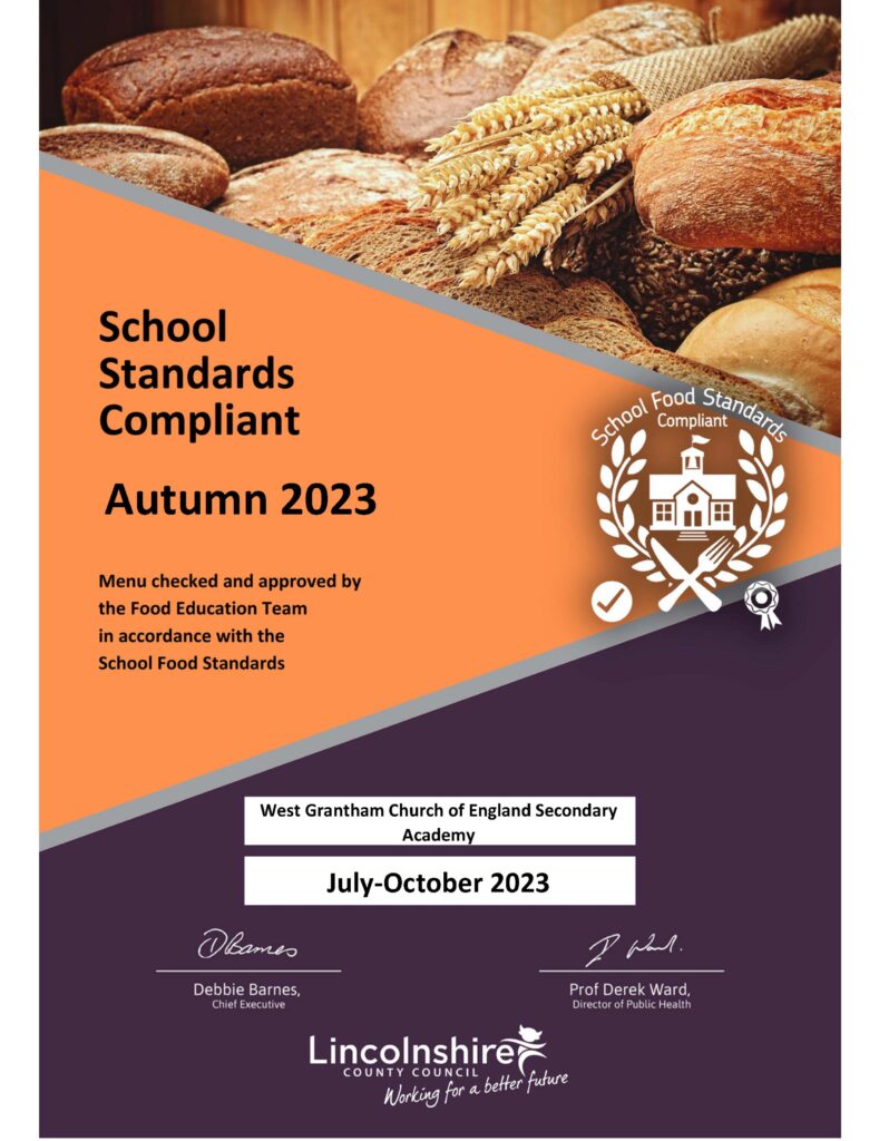 Academy Awarded School Food Standards Compliancy
